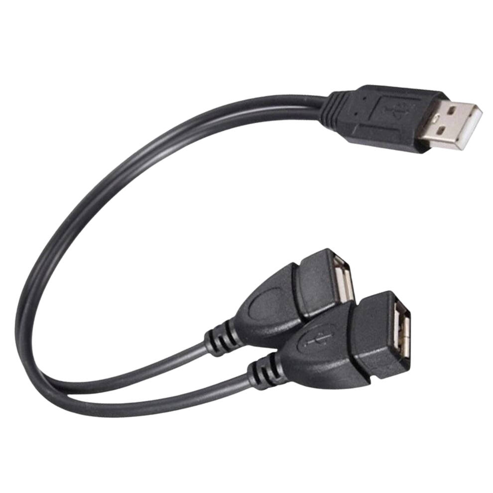 Cable de datos USB 2,0 Dual, macho a hembra, portátil, práctico