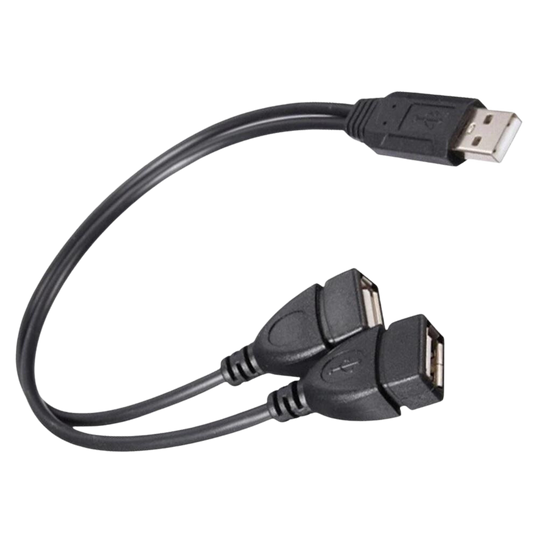 Cable de datos USB 2,0 Dual, macho a hembra, portátil, práctico